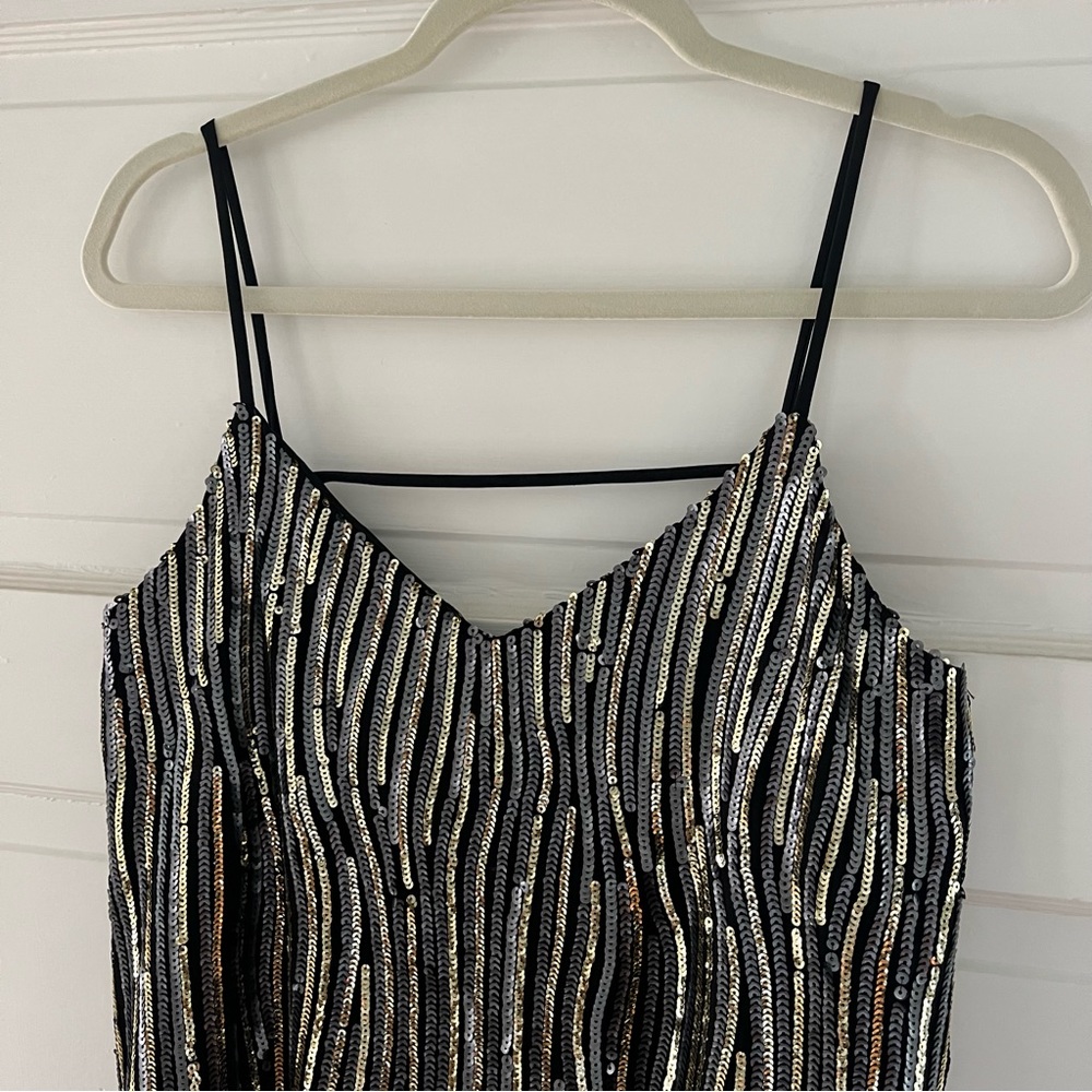 EUC Sequin Party Dress - Black Gold - Picture 7 of 10
